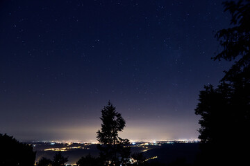 Milky Way stars and starry skies photographed with long exposure.