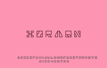 vector illustration of monogram alphabet letter A to Z logo design isolated on pink background