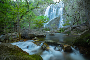 Khlong Lan Waterfall, Beautiful waterfalls in klong Lan national park of Thailand. Khlong Lan Waterfall, KamphaengPhet Province - Thailand.
