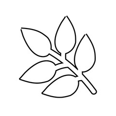branch with leafs nature line style icon