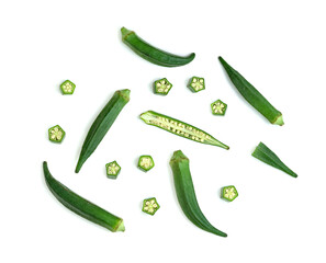 okra isolated on white background