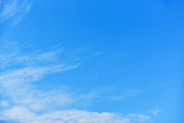 White clouds with Blue sky and copy space for texture background