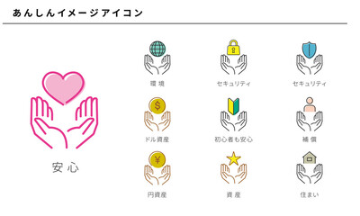 いろいろな安心のイメージアイコンセット（カラー）