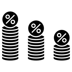 Fine Fee imposed according to wealth Vector glyph Icon Design, Compulsory Financial charges and Taxation Symbol on White Background, Levy Sign, Tax Slabs Concept