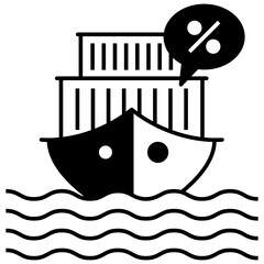 Tariff on imports or exports Goods Concept, International Trade Vector glyph Icon Design, Compulsory Financial charges and Taxation Symbol on White Background, Levy Sign
