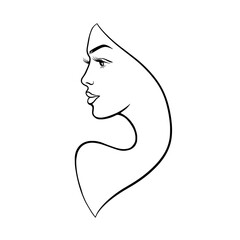 line drawing of a beautiful woman 3