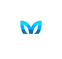 M letter logo with modern style and blue color, suitable for identity logos and initials of the letter M