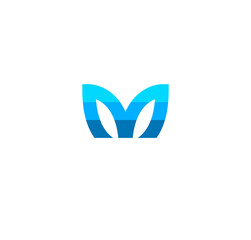 M letter logo with modern style and blue color, suitable for identity logos and initials of the letter M