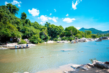 beautiful river and stream at ecotourism destinations Ham Ho, Binh Dinh Province, Viet Nam