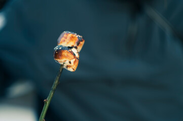 Roasting marshmallow on a stick
