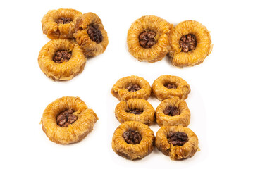 Tasty baklava isolated on white background.