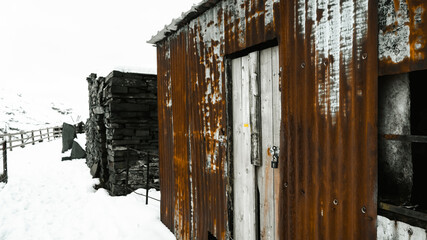 Rusted metal shack