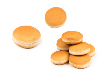 Burger bread isolated on white background.