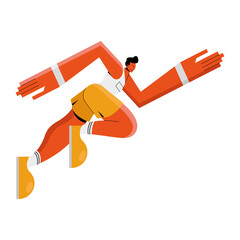 male athlete running sport character
