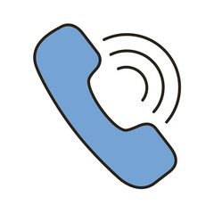 telephone service line and fill style icon