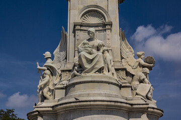 Architectural fragment of Queen Victoria Memorial near Buckingham Palace, London, England, UK.
