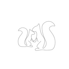 Squirrel cute forest animal, vector illustration