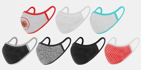 Realistic 3D Render of Face Masks