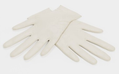 Realistic 3D Render of Latex Gloves