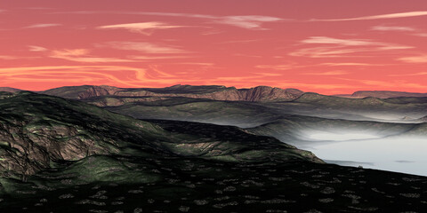 3D Rendered Fantasy Alien Planet	