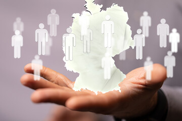 Map - Germany - 3D-Illustration digital.