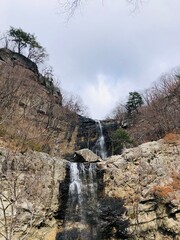 waterfall in the mountains