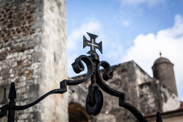 Templar cross in the Castle of Tomar.
Medieval city of Tomar, Portugal