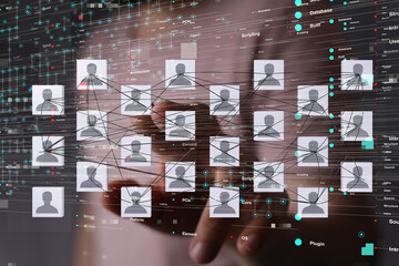 Abstract network of physical devices on the Internet using a network connection with statistics...