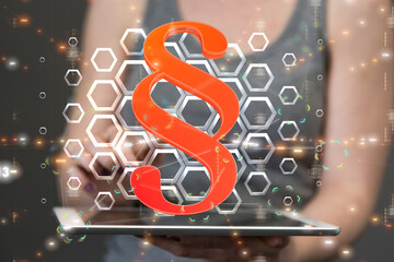 paragraph law sign digital in hand.