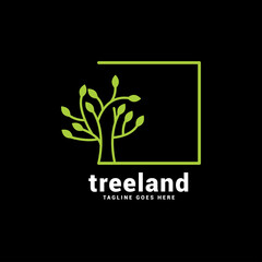Tree land logo icon vector template.