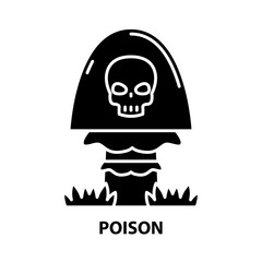 poison icon, black vector sign with editable strokes, concept illustration