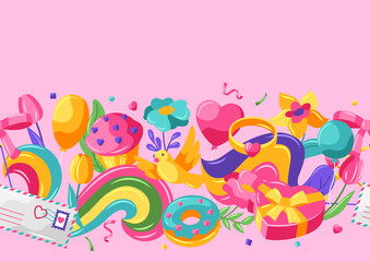 Happy Valentine Day seamless pattern.