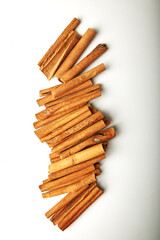 Cinnamon sticks isolated on white