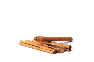 Cinnamon sticks isolated on white