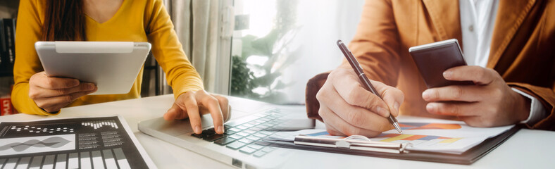 Searching Browsing Internet Data Information with blank search bar.businessman working with smart...