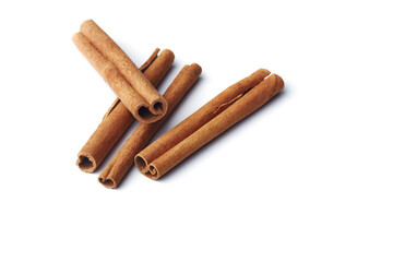 Cinnamon sticks isolated on white