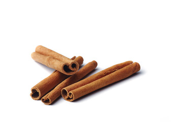 Cinnamon sticks isolated on white