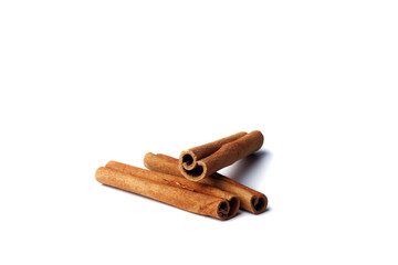 Cinnamon sticks isolated on white