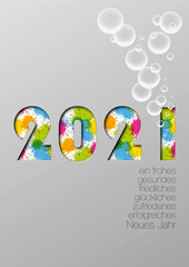2021 bunt Wünsche - obrazy, fototapety, plakaty