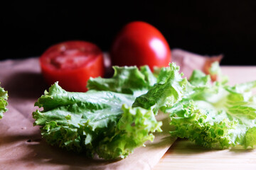 Organic vegetables with green, red and yellow are beneficial to the body.