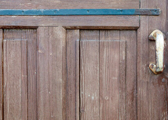 old brown wooden door close up