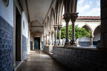 Cloiter of  the Convent of Christ, also known as Castle of Tomar.
Tomar, Portugal