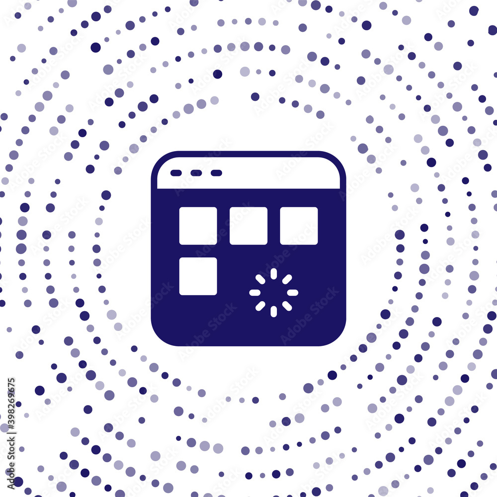 Poster blue loading a data window with a progress bar icon isolated on white background. abstract circle ra