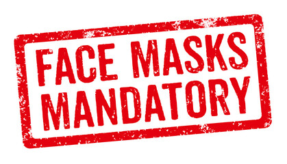 Red stamp - Face masks mandatory