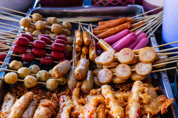 Thai sausage barbecue in Pattaya Thailand Asia