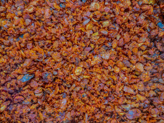 close up macro dried red peppers