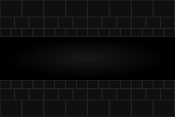 Black brick wall pattern abstract background. vector