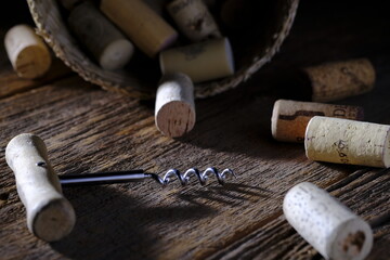 addiction, alcohol, alcoholism, background, bar, beverage, brown, celebrate, celebration, closeup, collections, concept, cork, corks, corkscrew, dark, drink, equipment, holiday, material, object, old,