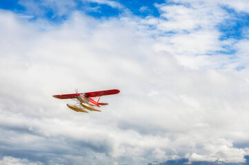 Seaplane gaining altitude