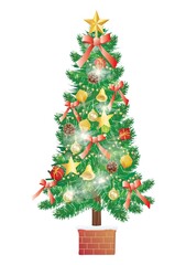 赤と緑のクリスマスツリー